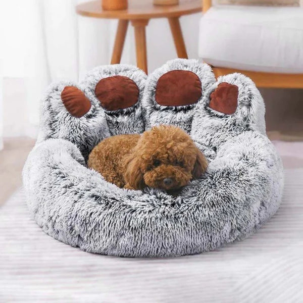 Kuscheliges Hundebett mit Pfotenmotiv